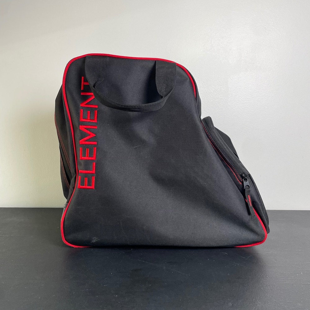 Element Snowboard Boot Bag Black Red Embroidered Ski Travel Carry Shoulder Strap